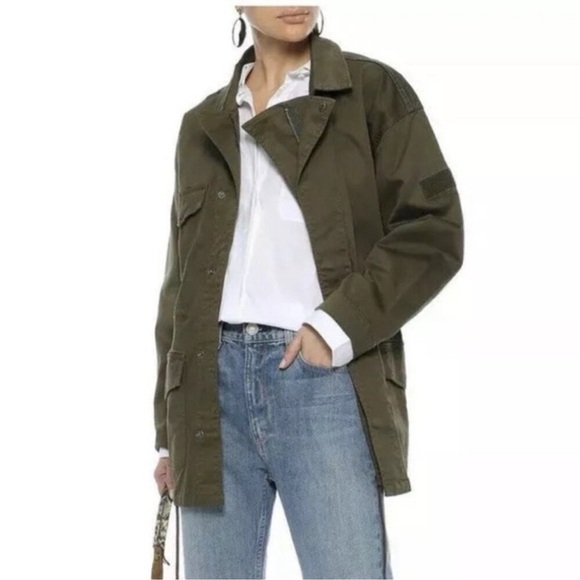 Current / Elliot Army green the boyfriend, windbreaker, hooded utility jacket - Picture 15 of 15